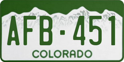 CO license plate AFB451