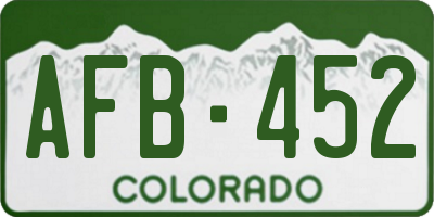 CO license plate AFB452