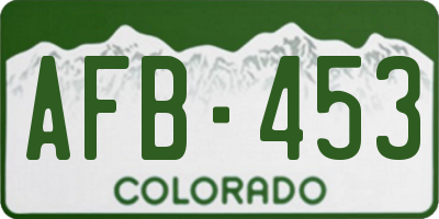 CO license plate AFB453