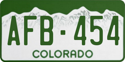 CO license plate AFB454