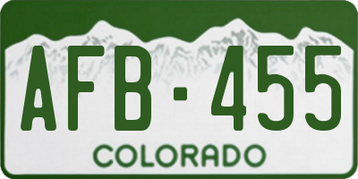 CO license plate AFB455
