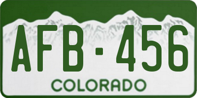 CO license plate AFB456