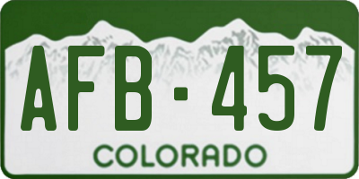 CO license plate AFB457