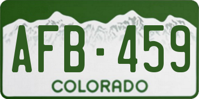 CO license plate AFB459
