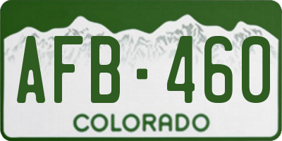 CO license plate AFB460