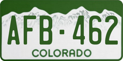 CO license plate AFB462