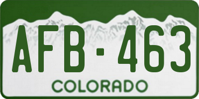 CO license plate AFB463