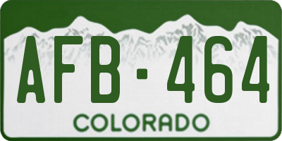 CO license plate AFB464