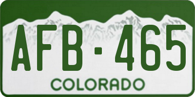 CO license plate AFB465