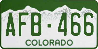 CO license plate AFB466