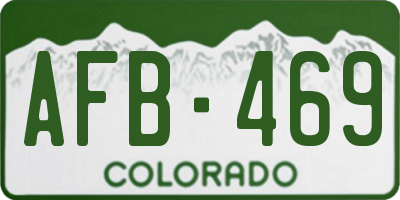 CO license plate AFB469