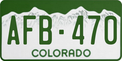 CO license plate AFB470