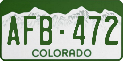 CO license plate AFB472