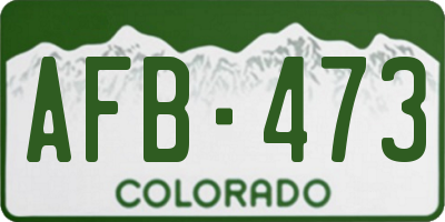 CO license plate AFB473