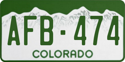 CO license plate AFB474