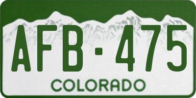CO license plate AFB475