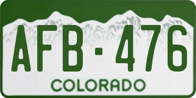 CO license plate AFB476