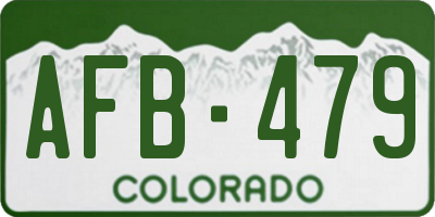 CO license plate AFB479