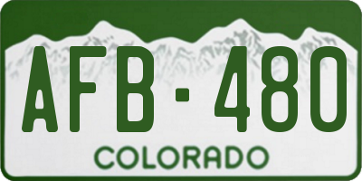 CO license plate AFB480