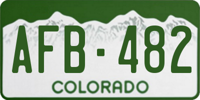 CO license plate AFB482