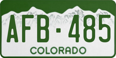 CO license plate AFB485