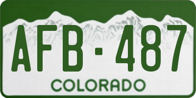 CO license plate AFB487