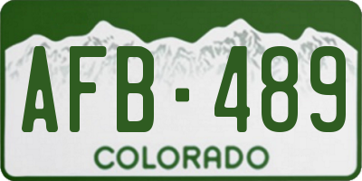 CO license plate AFB489