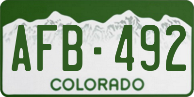 CO license plate AFB492
