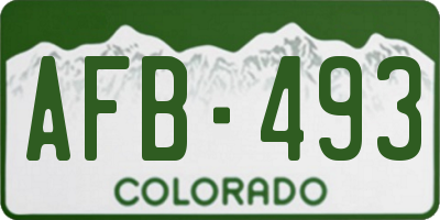 CO license plate AFB493