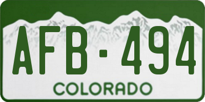 CO license plate AFB494