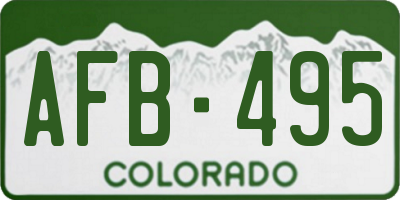 CO license plate AFB495