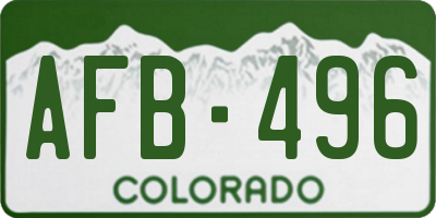 CO license plate AFB496