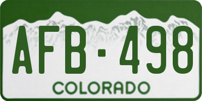 CO license plate AFB498