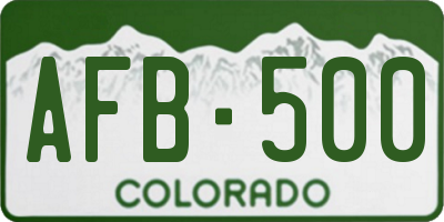 CO license plate AFB500