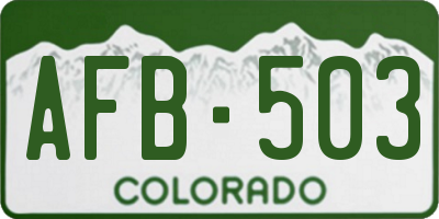 CO license plate AFB503