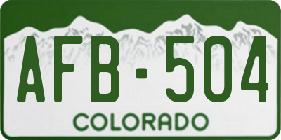 CO license plate AFB504