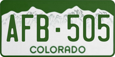 CO license plate AFB505