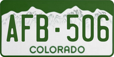 CO license plate AFB506