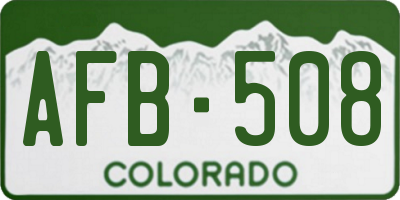 CO license plate AFB508