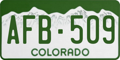 CO license plate AFB509