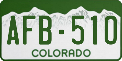 CO license plate AFB510