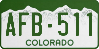 CO license plate AFB511
