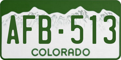 CO license plate AFB513