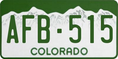 CO license plate AFB515