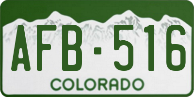 CO license plate AFB516