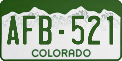 CO license plate AFB521