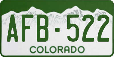 CO license plate AFB522