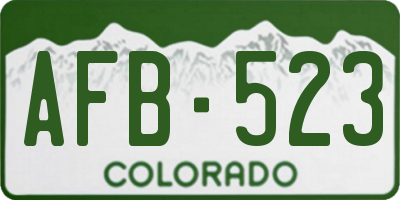 CO license plate AFB523