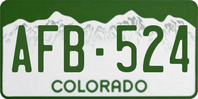CO license plate AFB524