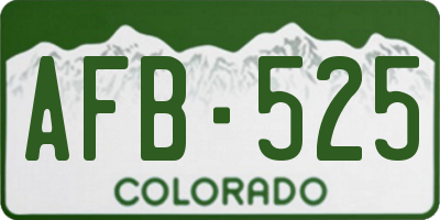 CO license plate AFB525